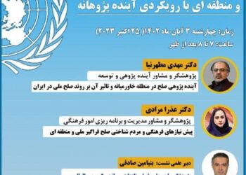 وبینار «پیش‌نیازهای فرهنگی صلح فراگیر ملی و منطقه‌ای با رویکردی آینده‌پژوهانه» برگزار می‌شود