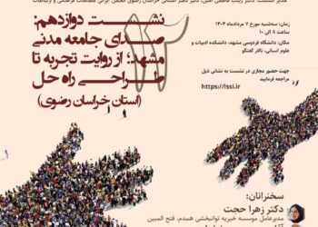 سلسه نشست‌های بایسته‌های سیاستی پیرامون سمن‌ها، خیریه‌ها و تشکل‌ها/ نشست دوزادهم: «صدای جامعه مدنی مشهد؛ از روایت تجربه تا طراحی راه حل (استان خراسان رضوی)»